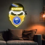 Buffalo Sabres Neon Sign Skull 1