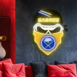 Buffalo Sabres Neon Sign Skull 1