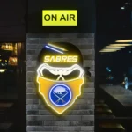 Buffalo Sabres Neon Sign Skull 1