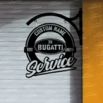 Bugatti Metal Sign Bespoke Logo Metal Hanging Sign Car Garage Decor 1