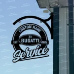 Bugatti Metal Sign Bespoke Logo Metal Hanging Sign Car Garage Decor 1