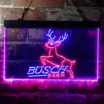 Busch Neon Sign Deer Jump Grassland 1