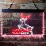 Busch Neon Sign Deer Jump Grassland 1