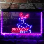 Busch Neon Sign Deer Jump Grassland 1