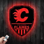 Calgary Flames Metal Sign Shield Shape 1