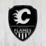 Calgary Flames Metal Sign Shield Shape 1