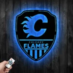 Calgary Flames Metal Sign Shield Shape 1