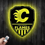 Calgary Flames Metal Sign Shield Shape 1