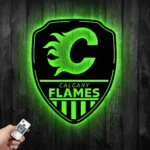 Calgary Flames Metal Sign Shield Shape 1