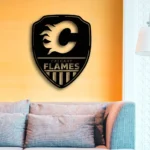 Calgary Flames Metal Sign Shield Shape 1
