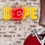 Calgary Flames Neon Sign Dripping Dope 1