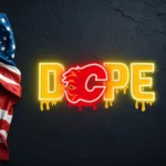 Calgary Flames Neon Sign Dripping Dope 1