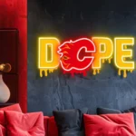 Calgary Flames Neon Sign Dripping Dope 1