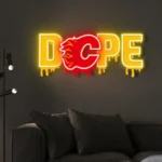 Calgary Flames Neon Sign Dripping Dope 1