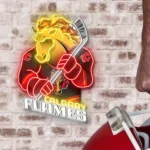 Calgary Flames Neon Sign Mascot Acrylic 1
