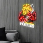 Calgary Flames Neon Sign Mascot Acrylic 1