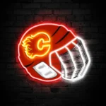 Calgary Flames Neon Sign Nhl Hockey Helmet Acrylic Led 1