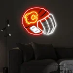 Calgary Flames Neon Sign Nhl Hockey Helmet Acrylic Led 1