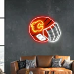 Calgary Flames Neon Sign Nhl Hockey Helmet Acrylic Led 1