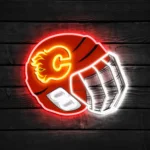 Calgary Flames Neon Sign Nhl Hockey Helmet Acrylic Led 1