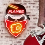 Calgary Flames Neon Sign Skull 1