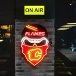 Calgary Flames Neon Sign Skull 1
