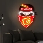 Calgary Flames Neon Sign Skull 1