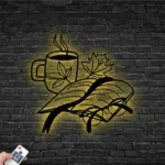 Cannabis Lifestyle Metal Sign Book Coffee Autumn Leaf 1
