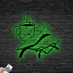 Cannabis Lifestyle Metal Sign Book Coffee Autumn Leaf 1