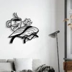 Cannabis Lifestyle Metal Sign Book Coffee Autumn Leaf 1