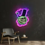 Cannabis Lifestyle Neon Sign Bong Skull 1