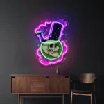 Cannabis Lifestyle Neon Sign Bong Skull 1