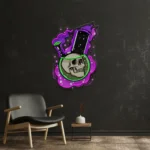 Cannabis Lifestyle Neon Sign Bong Skull 1