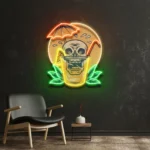 Cannabis Lifestyle Neon Sign Juicy Skull 1