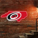 Carolina Hurricanes Neon Sign Carolina State Map 1