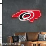 Carolina Hurricanes Neon Sign Carolina State Map 1