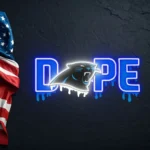 Carolina Panthers Neon Sign Dripping Dope 1