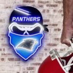 Carolina Panthers Neon Sign Skull 1