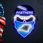 Carolina Panthers Neon Sign Skull 1