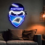 Carolina Panthers Neon Sign Skull 1
