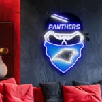 Carolina Panthers Neon Sign Skull 1