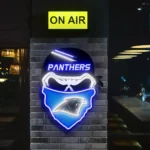 Carolina Panthers Neon Sign Skull 1