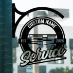 Cars Automotive Metal Sign Bespoke Logo Cadilac Metal Hanging Sign Car Garage Decor 1