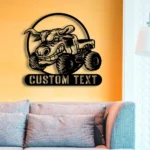Cars Automotive Metal Sign Custom Bull Monster Truck 1