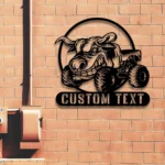 Cars Automotive Metal Sign Custom Bull Monster Truck 1