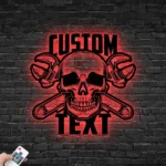 Cars Automotive Metal Sign Custom Mechanic Skull 1