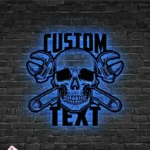 Cars Automotive Metal Sign Custom Mechanic Skull 1