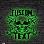 Cars Automotive Metal Sign Custom Mechanic Skull 1