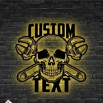 Cars Automotive Metal Sign Custom Mechanic Skull 1