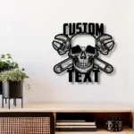 Cars Automotive Metal Sign Custom Mechanic Skull 1